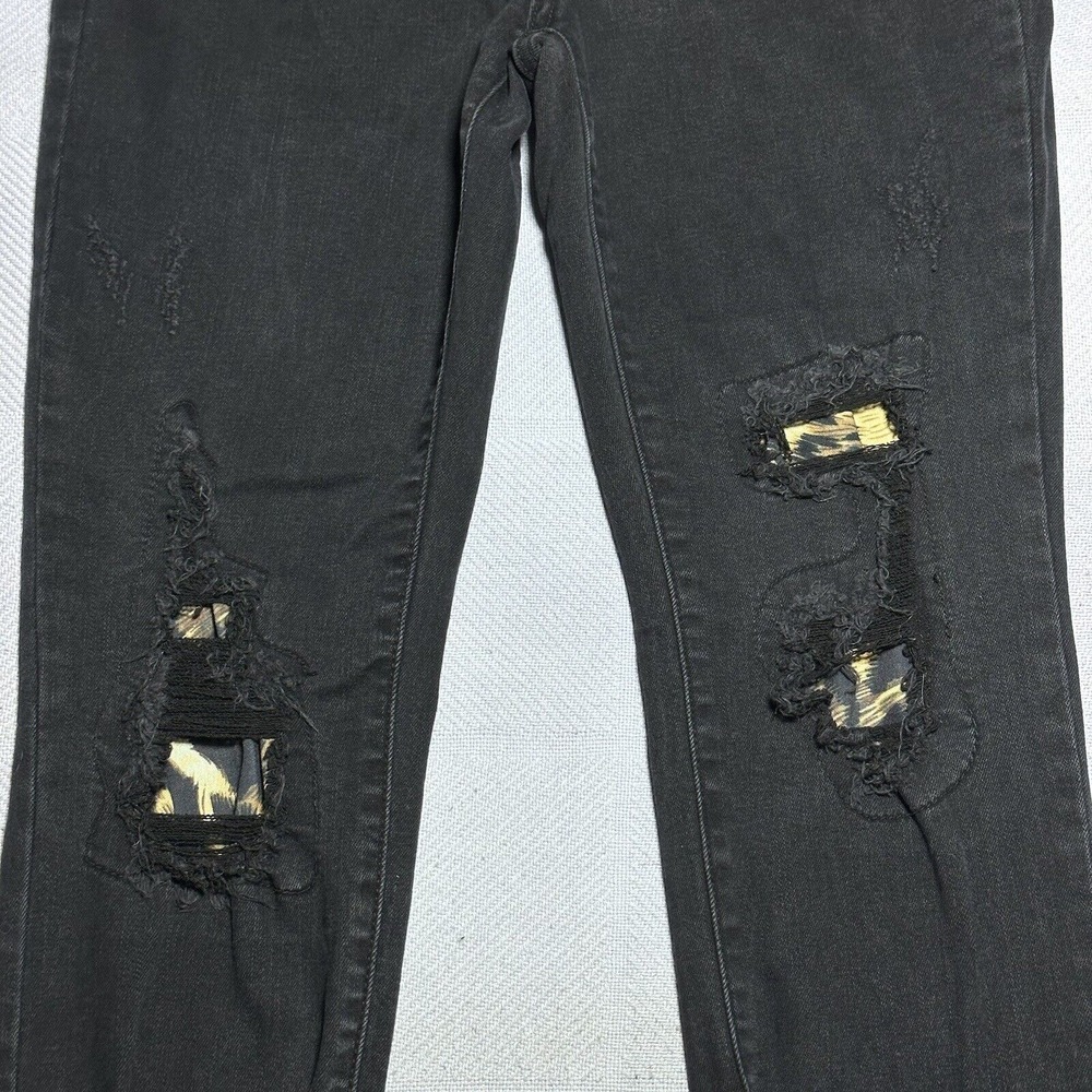 Judy‎ Blue Mid Rise Distressed Leopard Print Patch Skinny Fit Jeans Size 7/28 - Picture 3 of 16